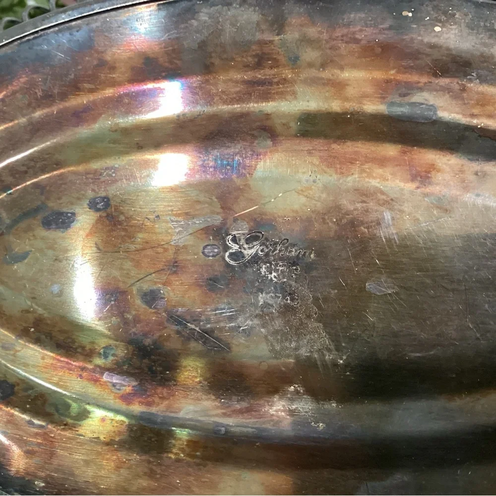 ⚫️ Vintage Gorham Silver Plate Wired Design Serving Fruit or Decor Bowl Basket - Picture 6 of 10
